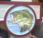 fish bass fishing mailbox panel detail hand painted