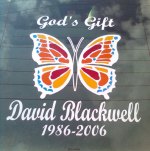 butterfly memory memorial decal name date
