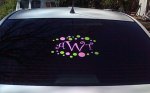 initials personalized decal polka dots